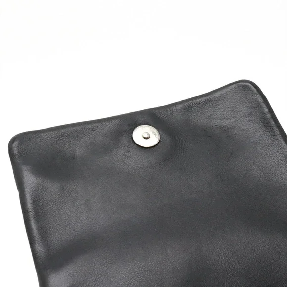 CHANEL Black Leather Logo Pochette Shoulder Bag - Picture 10 of 10